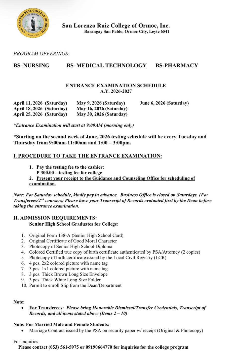 Admissions for Academic Year 2026-2027 is now OPEN!