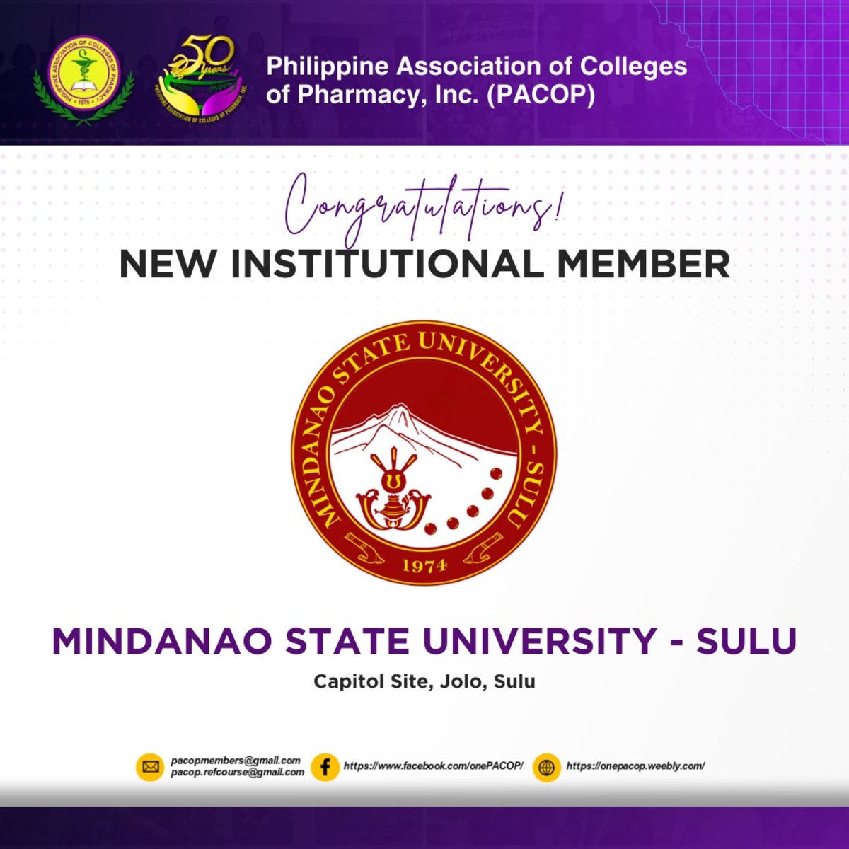 Officially part of the Philippine Association of Colleges of Pharmacy (PACOP) Pharmily! 🎉💊